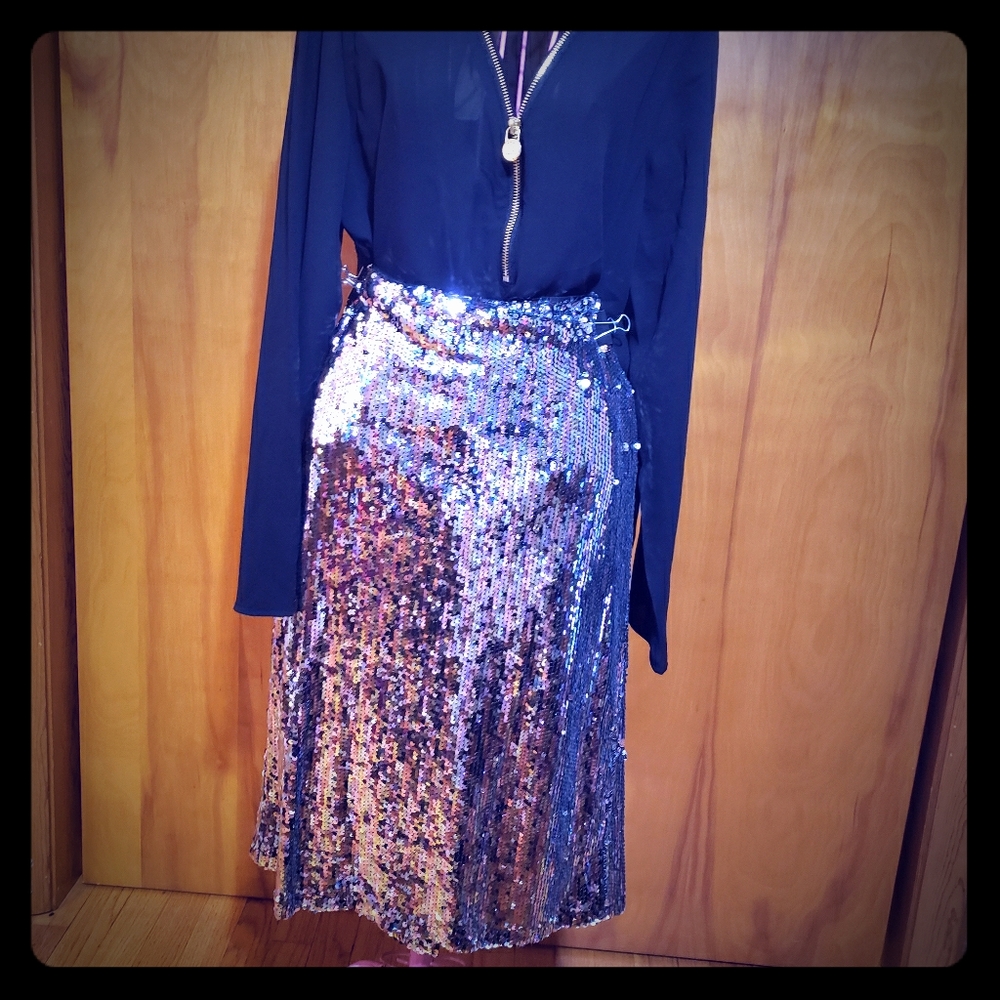 Sequin pencil party skirt